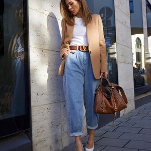 ZARA High Waisted Wide Leg Jeans